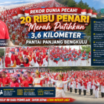 Rekor Dunia Pecah! 20 Ribu Penari ‘Merah Putihkan’ 3,6 Kilometer Pantai Panjang Bengkulu